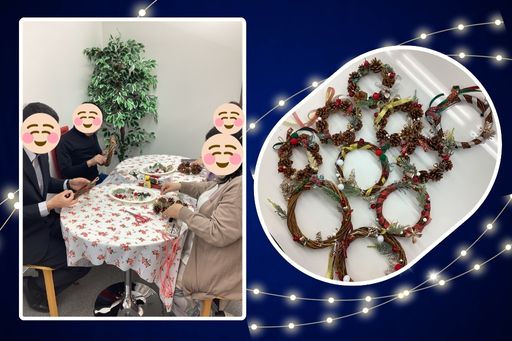 ウェブコン京都店クリスマスリース作り