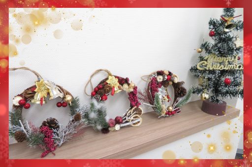 ウェブコン小山店クリスマスイベントリース作り